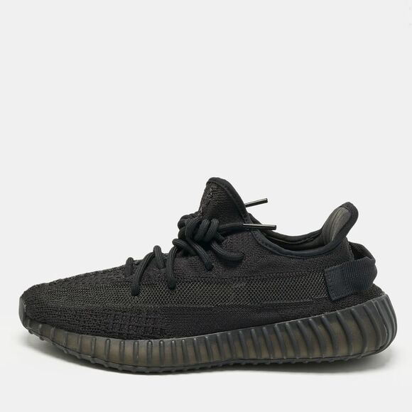 Yeezy X Adidas Black Knit Fabric Boost 350 V2 Onyx Sneakers Size 41 1/3